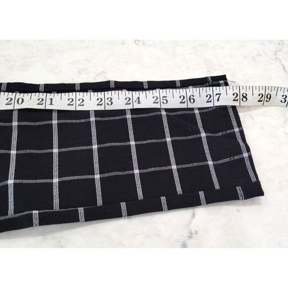 Womens Active USA Black & White Plaid Checkered Pull-on Pants Size M - Picture 13 of 13